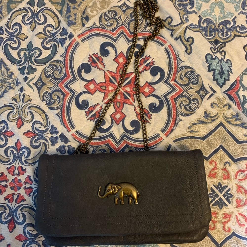 Gray and copper elephant clutch / crossbody 🖤🌚🌬